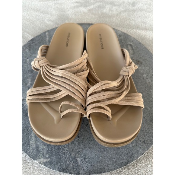 Maurices Womens Size 8 Taupe Slip On Sandals Shoes - Picture 2 of 9